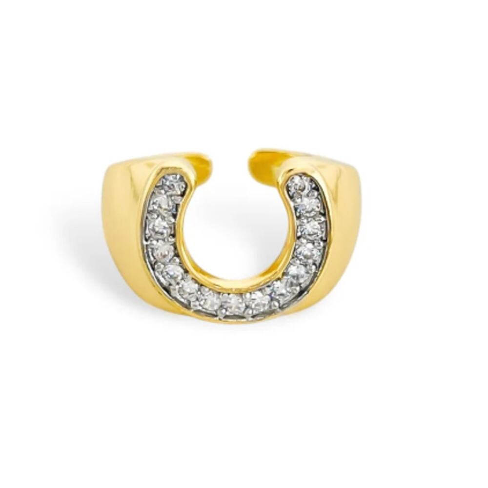 Two Tone Horseshoe Ring adjustable